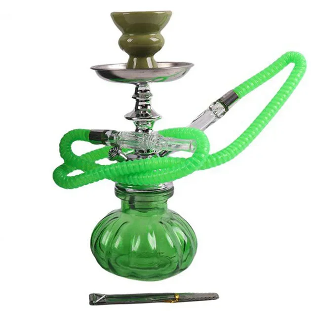 10″ Hookah Single Hose- Forest Mist Shape – Green