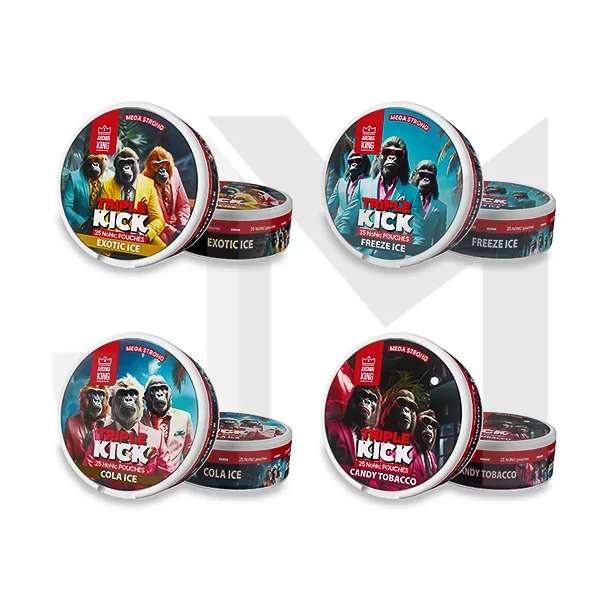 100mg Aroma King Triple Kick NoNic Pouches – 25 Pouches
