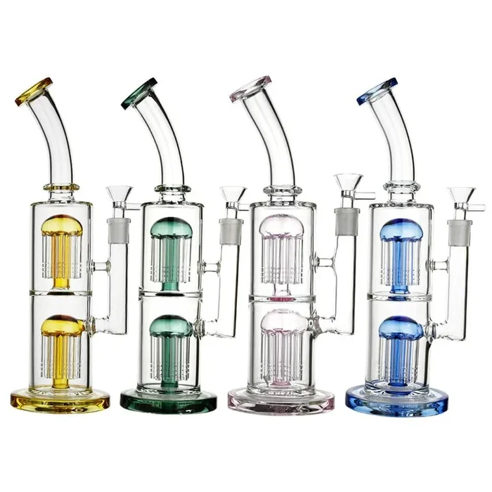 12 ” Double Jellyfish Water Perc – Color & Design May Vary – (1 Count)