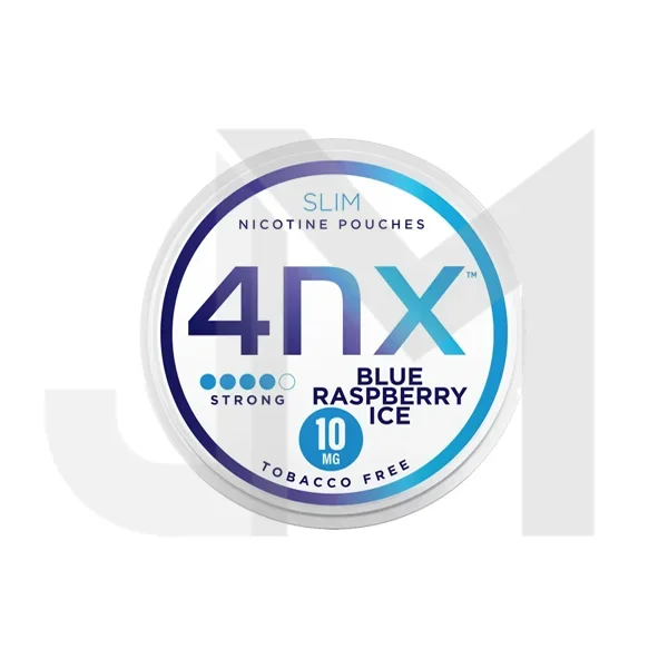 4NX 10mg Blue Raspberry Ice Slim Nicotine Pouches – 20 Pouches
