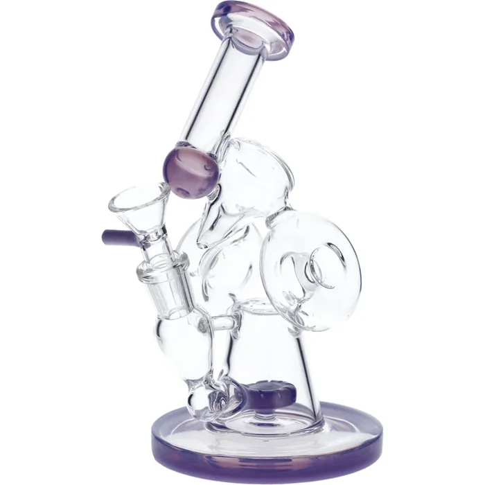 7 ” Hourglass Base Water Pipe – Milky Purple