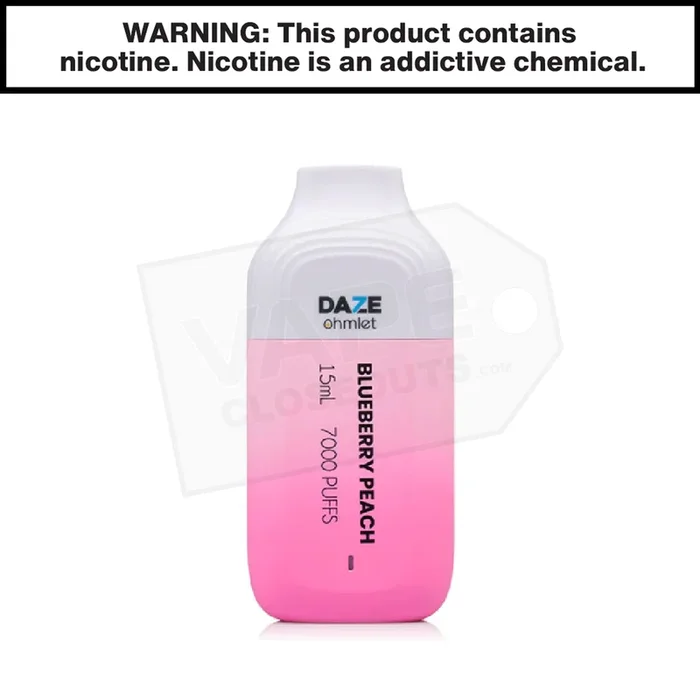 7 Daze Ohmlet | Blueberry Peach | 7000 Puff Disposable Vape