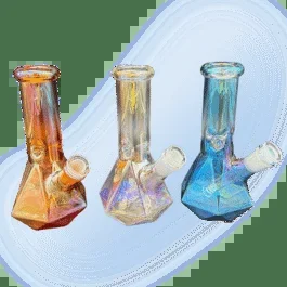 8 Inch Metallic Diamond Base Glass Beaker Pipe