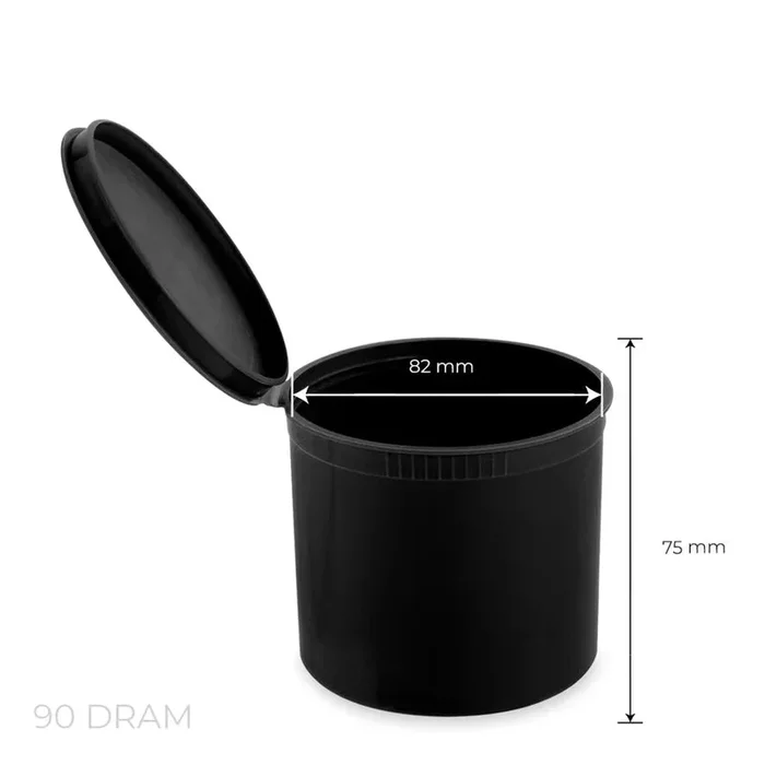 90 Dram Pop Top Vial – Opaque Black – (45 Count Per Box)