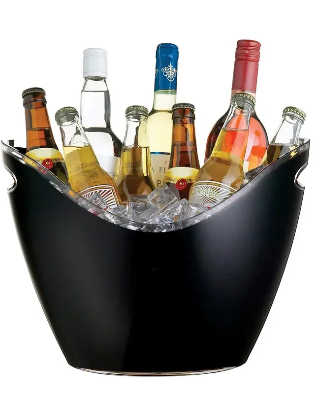 BarCraft Black Acrylic Double Sided Drinks Pail / Cooler