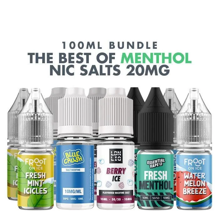 Best Menthol E-Liquids 10 x 10ml Nic Salt Bundle – 20mg