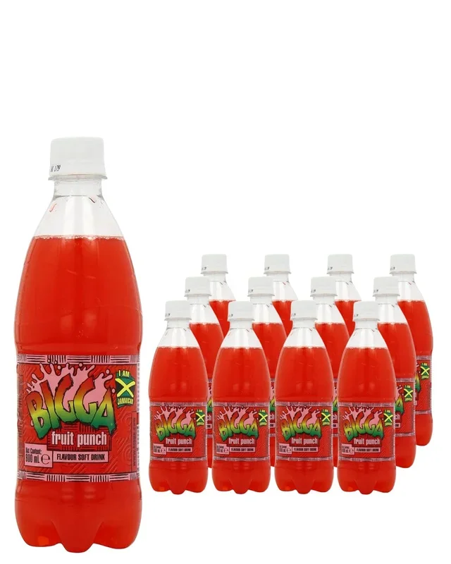 Bigga Fruit Punch Flavoured Soft Drink Multipack, 12 x 600 ml