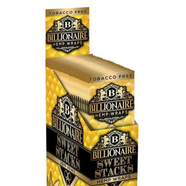 Billionaire Hemp Wraps – Various Flavors – 25 Packs Per Box 2 Wraps Per Pack
