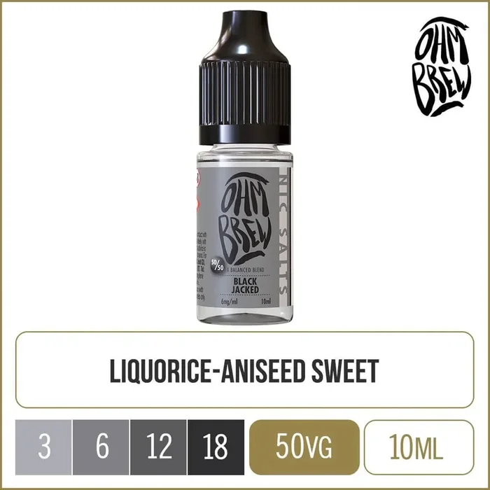 Black Jacked Ohm Brew 50/50 E-Liquid 10ml