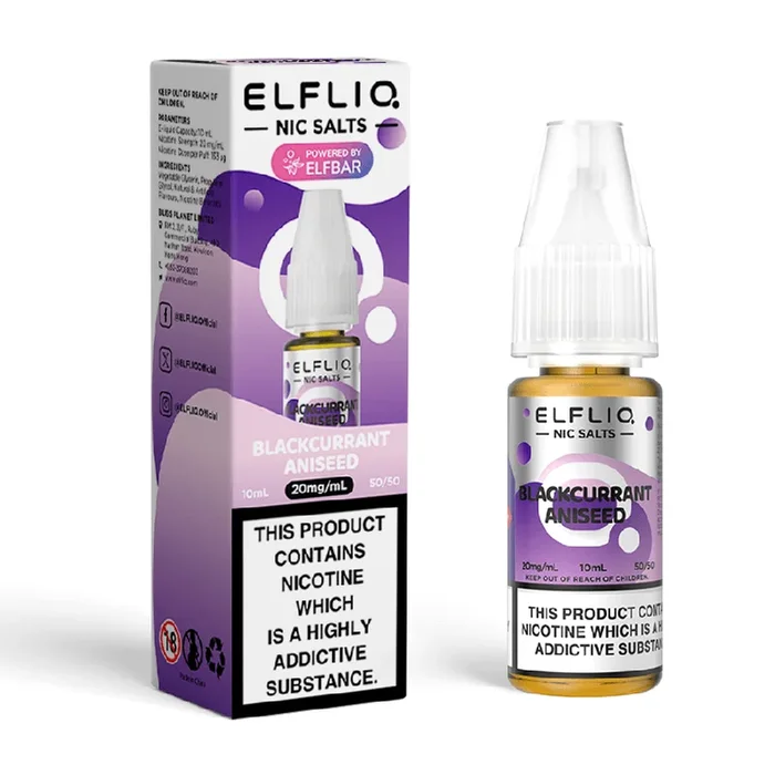 Blackcurrant Aniseed Elfliq Vape Juice by Elf Bar