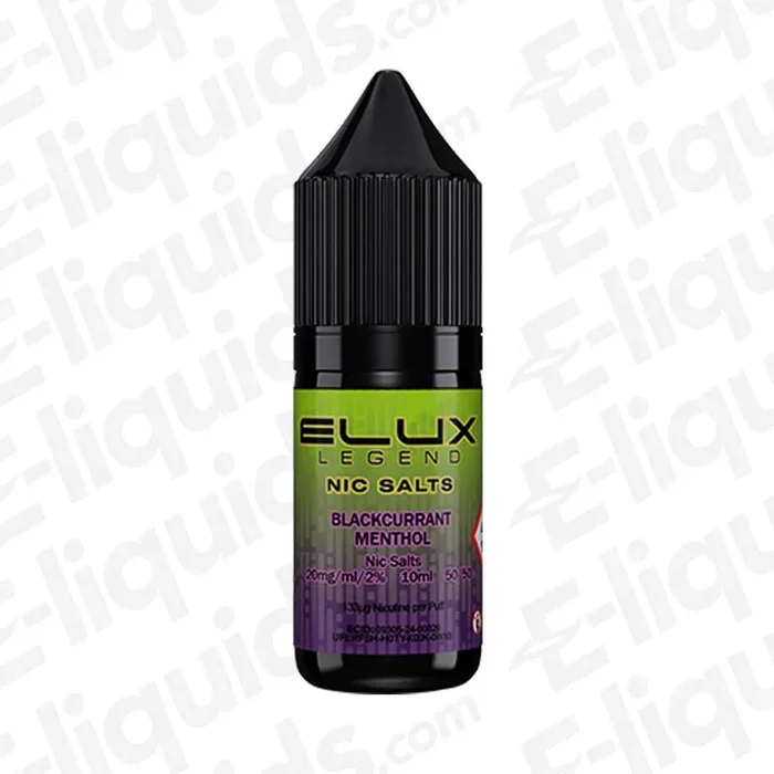 Blackcurrant Menthol Nic Salt Vape Juice by Elux Legend