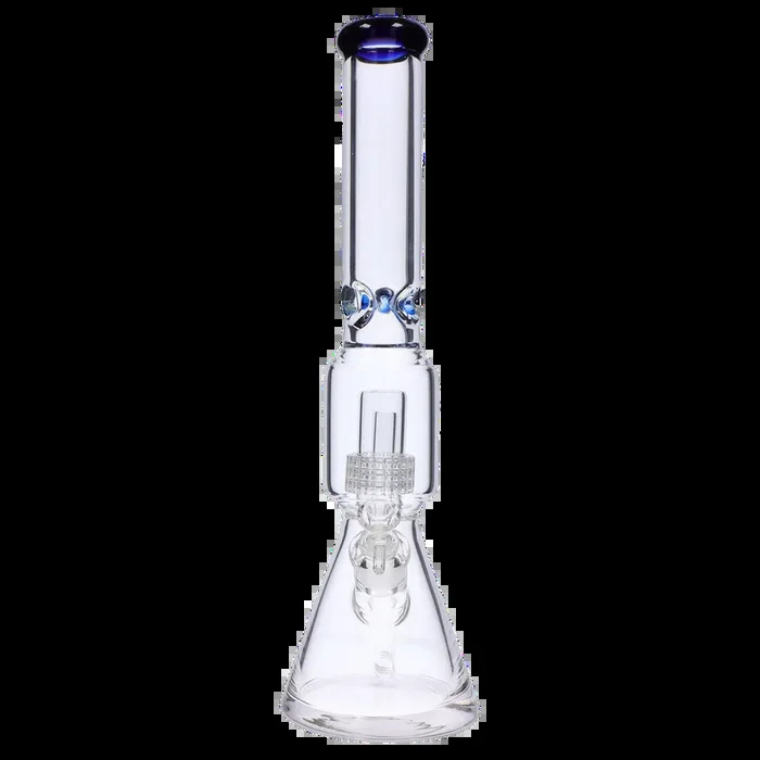 Blue 16-inch Beaker with Perc and Color Mouthpiece