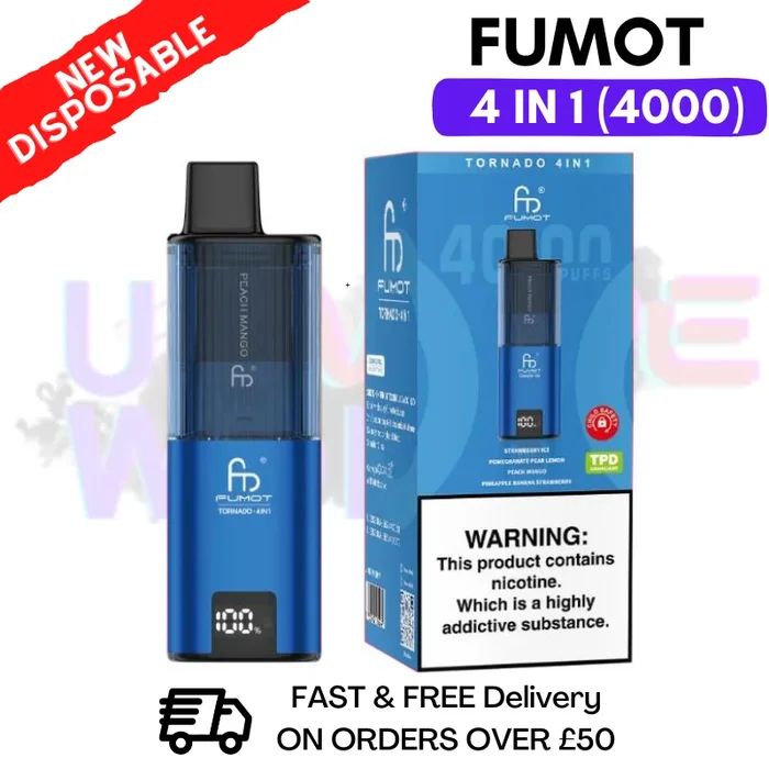Blue Edition Fumot Tornado 4000 Puff Prefilled Vape Kit