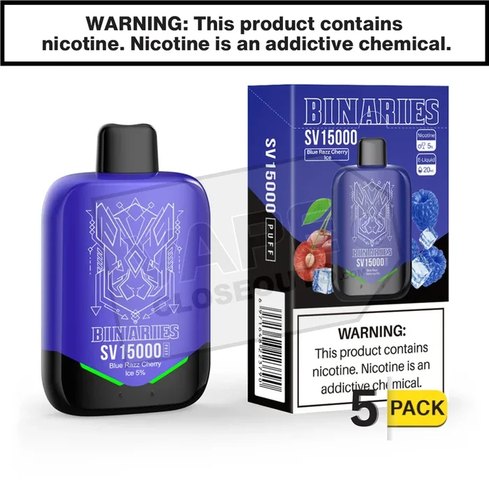 Blue Razz Cherry Ice HorizonTech Binaries Cabin SV Disposable 15000