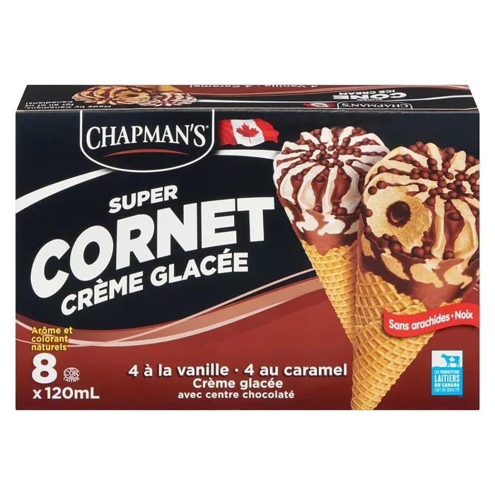Chapman’s Ice Cream Super Cone, 8-Pack, 120-ml