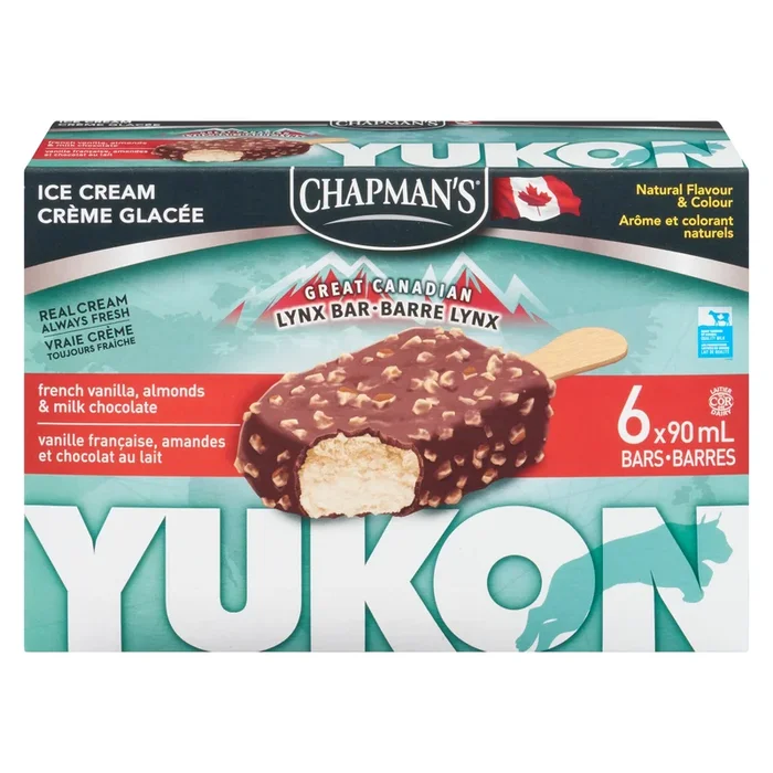 Chapman’s Yukon Ice Cream French Vanilla, Almonds & Milk Chocolate, 6-Pack