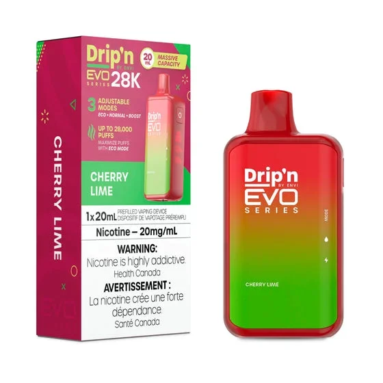 Cherry Lime (Ice) by Envi Drip’n EVO 28K – Disposable Vape [ON]