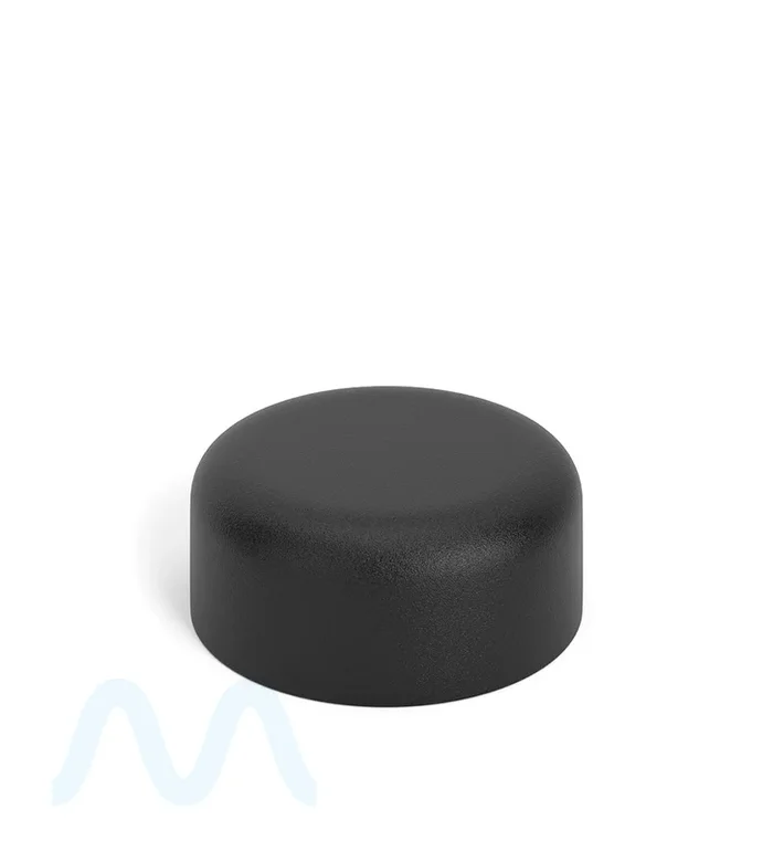 Child Resistant | Smooth Push Down & Turn Plastic Caps w/ Foam Liner | 38mm – Matte Black – 320 Count