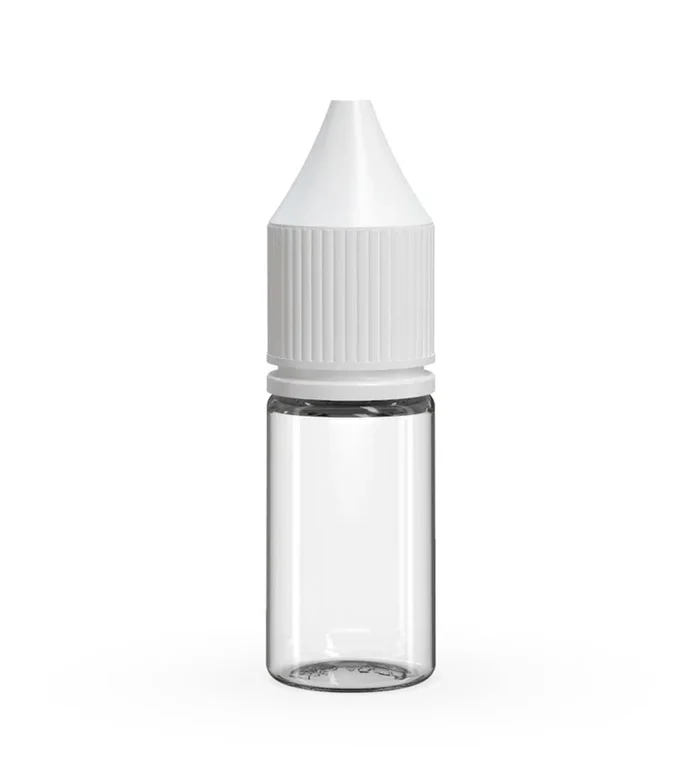 CHUBBY GORILLA | Child Resistant Unicorn V3 PET Dropper Bottles Clear | 10mL – w/ White Lid – 2000 Count