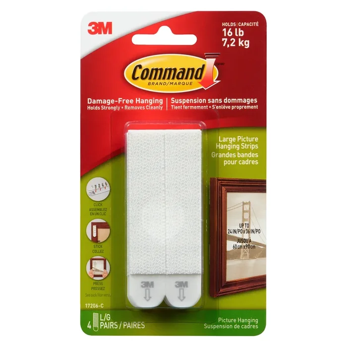 Command Large Picture Hanging Strips, 4-Pack
