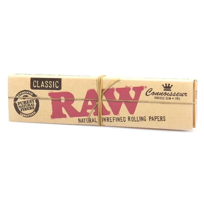 Connoisseur Kingsize Slim Rolling Papers With Tips (F) By Raw