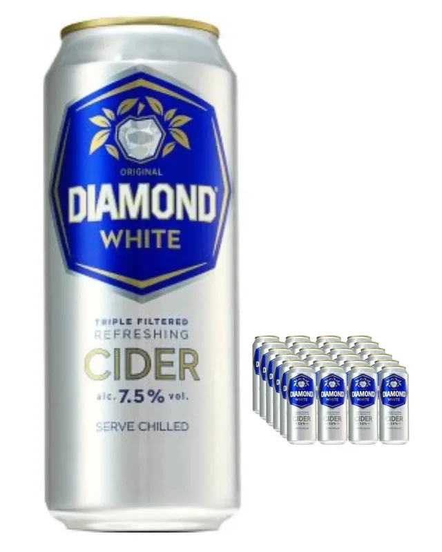 Diamond White Cider Cans Multipack, 24 x 500 ml