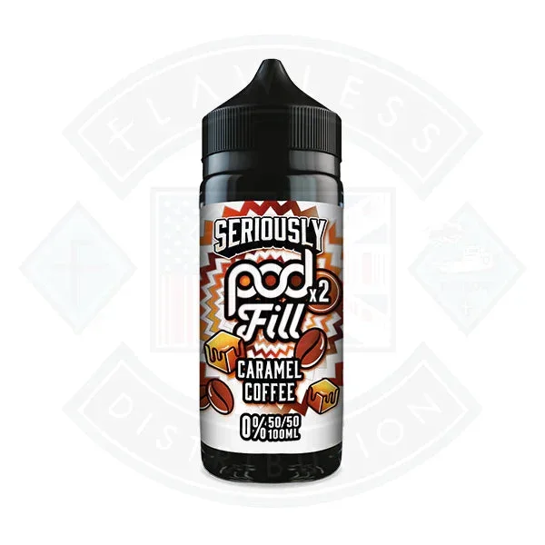 Doozy Vape Seriously Pod Fill X2 Carmel Coffe 0mg 100ml Shortfill