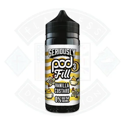 Doozy Vape Seriously Vanilla Custard Pod Fill 3 50/50 0mg 100ml Shortfill
