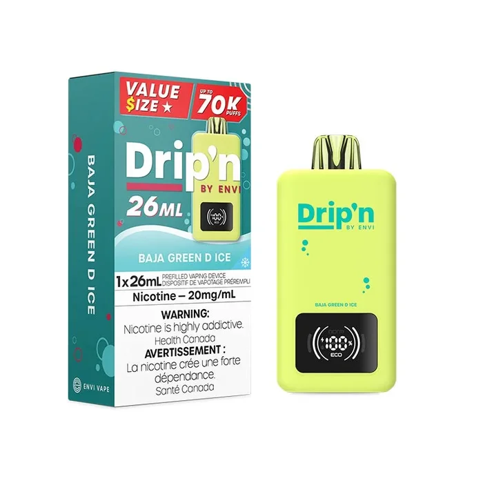 Drip’n by Envi 26ML Disposable – Baja Green D Ice (MB)