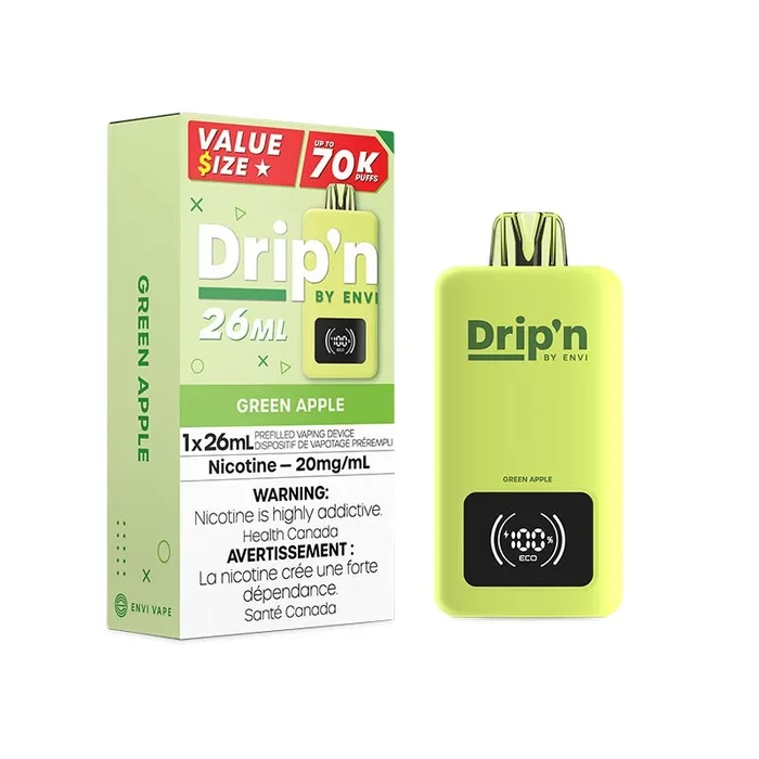 Drip’n by Envi 26ML Disposable – Green Apple (MB)