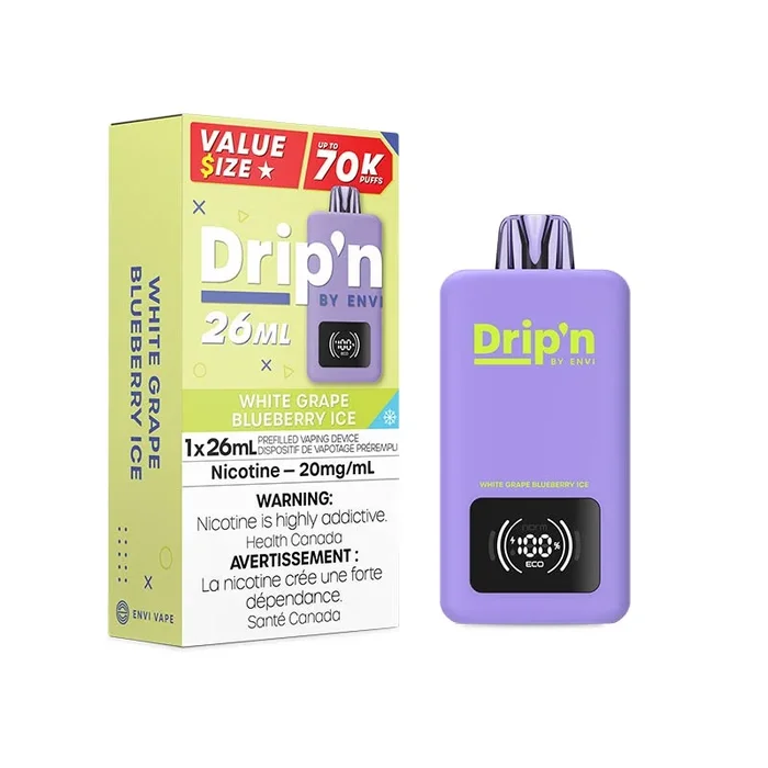 Drip’n by Envi 26ML Disposable – White Grape Blueberry Ice (MB)