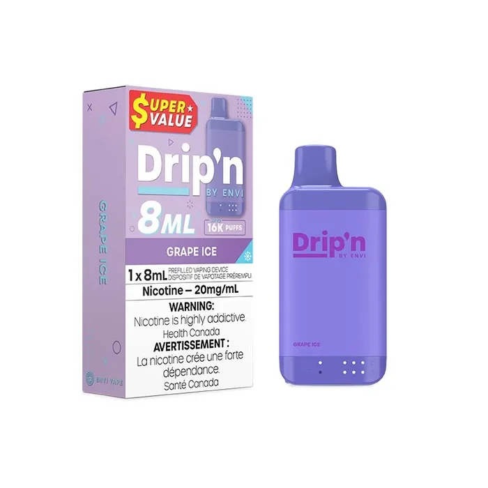 Drip’n by Envi 8ML Disposable – Grape Ice (AB)