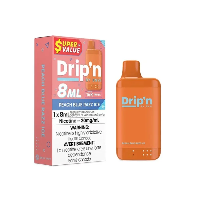 Drip’n by Envi 8ML Disposable – Peach Blue Razz Ice (MB)