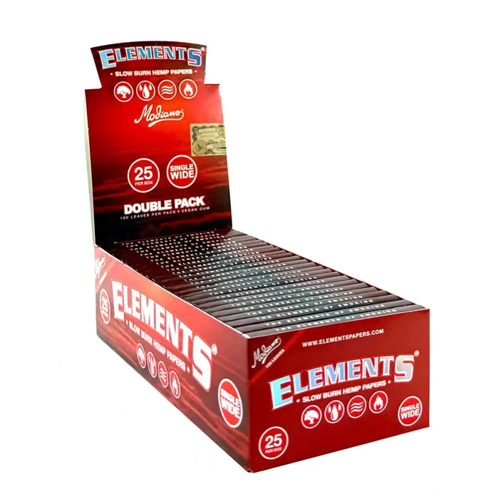 Elements Red Single Wide Hemp Rolling Paper (Double Feed)