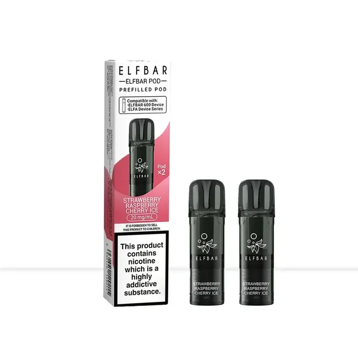 Elf Bar 600 Strawberry Raspberry Cherry Ice Prefilled Vape Pods