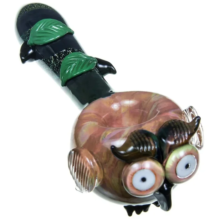 Empire Glassworks Owl Themed Glass Spoon Pipe