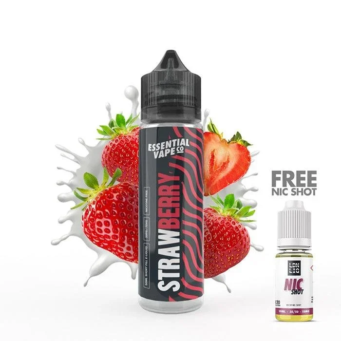 Essential Vape Co Strawberry 50ml Nicotine-Free Short Fill E-Liquid