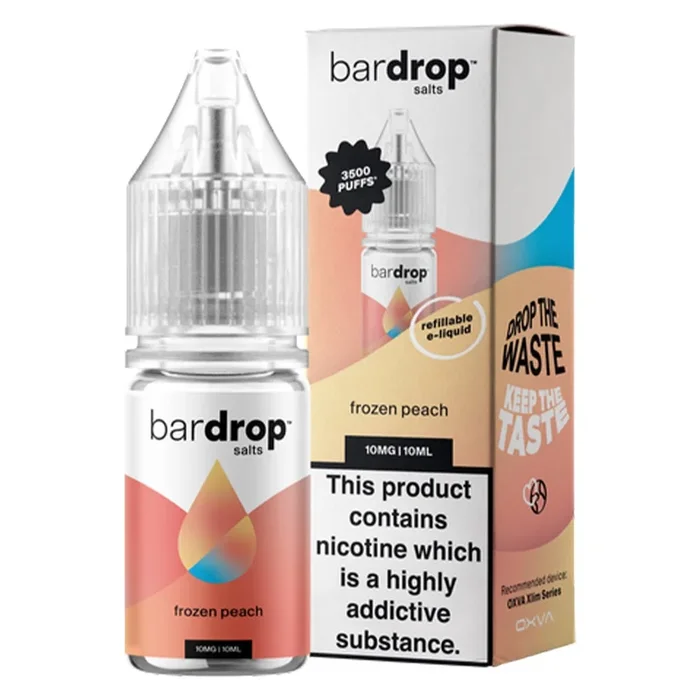 Frozen Peach 10ml Nic Salt By Bar Drop Salts