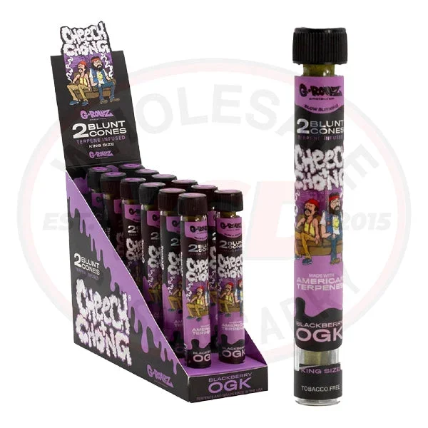 G-ROLLZ Blunt Cones (Cheech & Chong) – 12 Tubes Per Box – 2 Cones Per Tube – Blackberry OGK