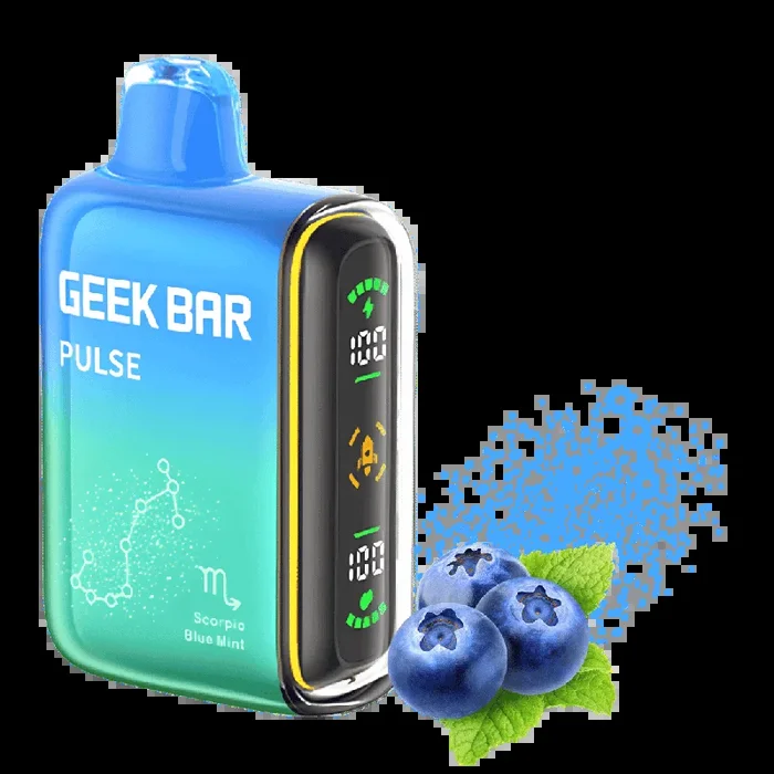 Geek Bar Pulse Scorpio Blue Mint Vape | $12.99 | Dual Mesh Coil