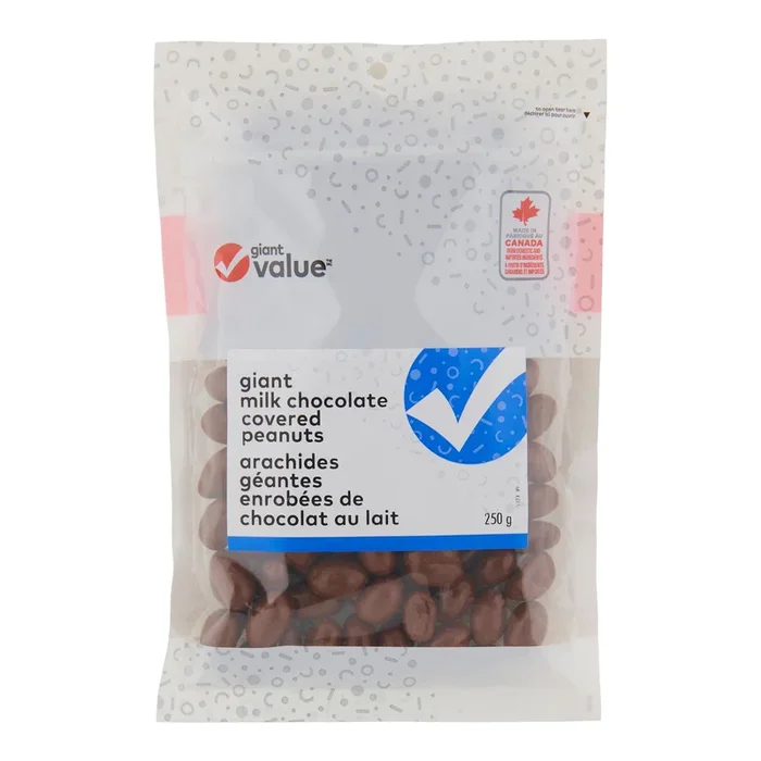 Giant Value Milk Choclate Covered Peanuts, 250 g