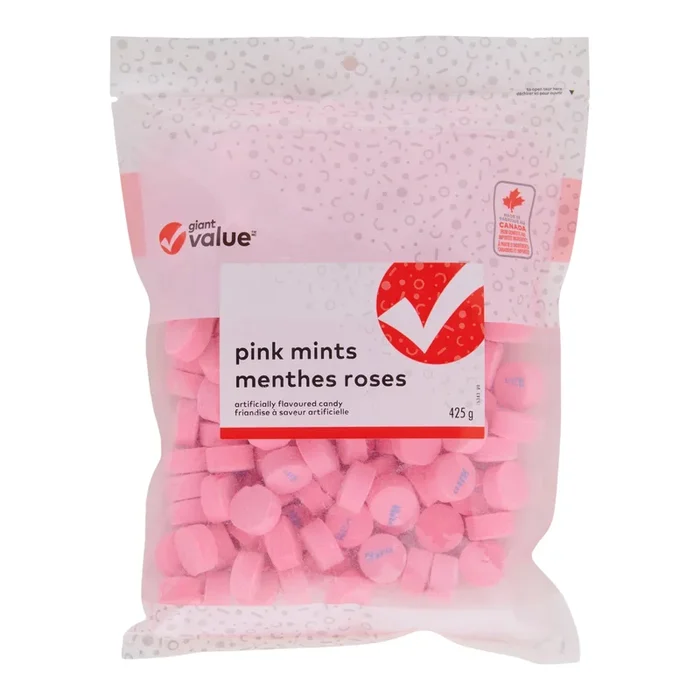 Giant Value Pink Mints, 425 g