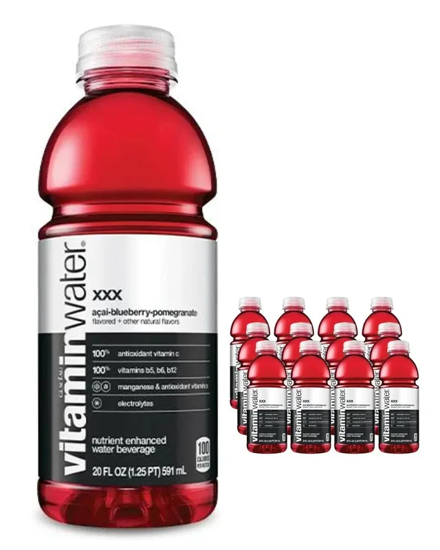 Glacéau Vitamin Water XXX Pomegranate Acai & Blueberry Pack of 12, 500 ml each