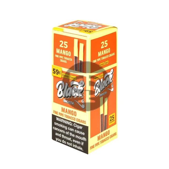 Good Times Black & Smooth Cigars 59 Cents Box of 25 Mango