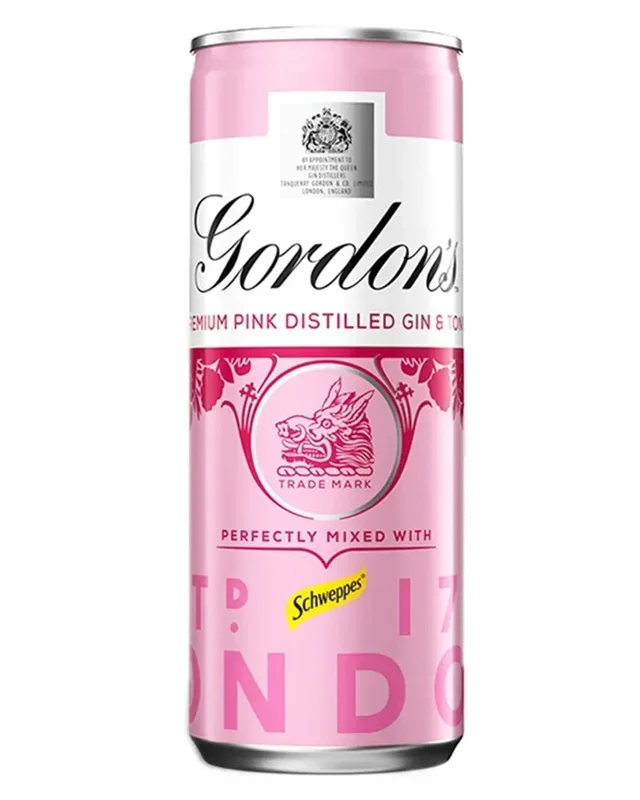 Gordon’s Pink Gin & Schweppes Tonic Premixed Can, 1 x 250 ml