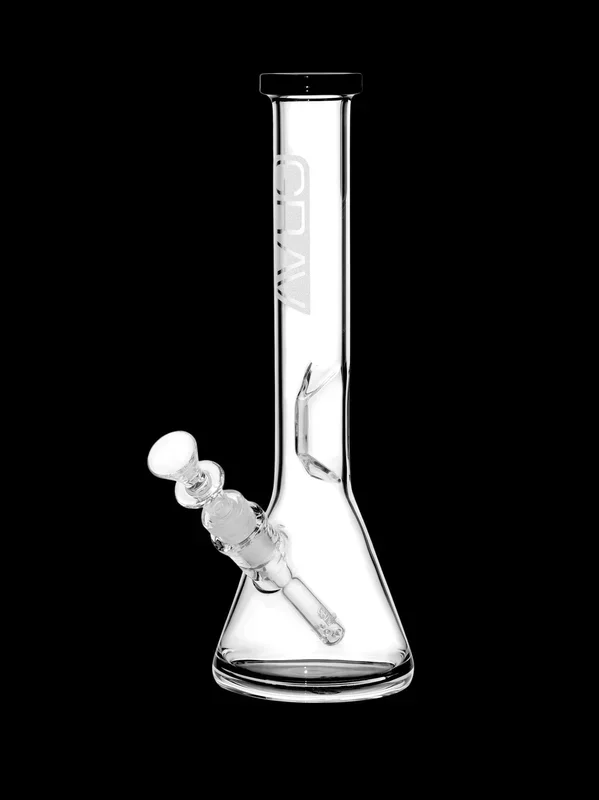 GRAV® Medium Black Accent Beaker Base Bong