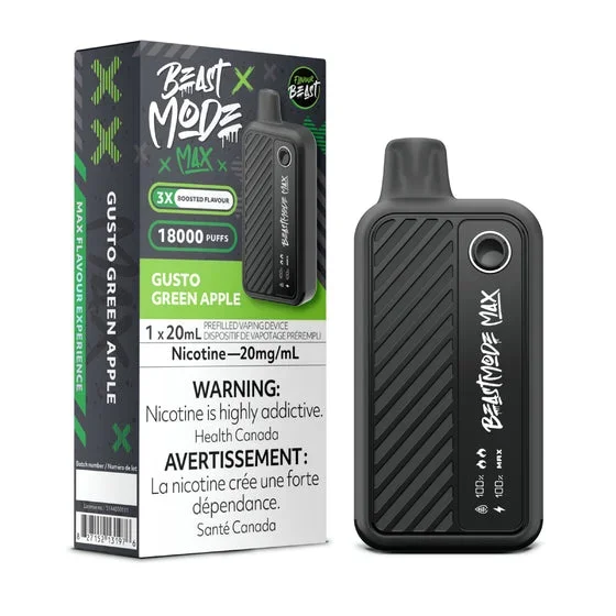 Gusto Green Apple by Flavour Beast Max 18000 Puff 20ml – Disposable Vape [ON]
