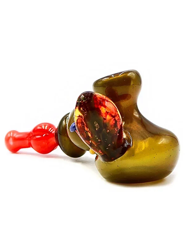 Hand of Man Glass – Full Color Mushroom Sidecar Hand Pipe (7 “)