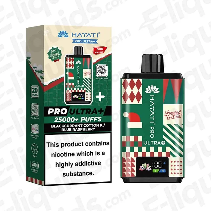 Hayati Pro Ultra+ 25K Blackcurrant Cotton K – Blue Raspberry Limited Edition Prefilled Pod Kit