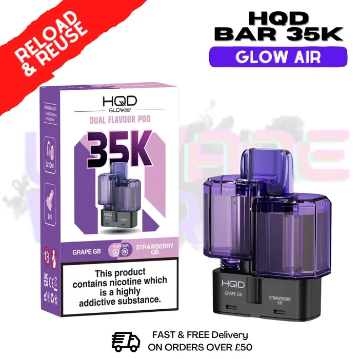 HQD 35K Glow Air Grape Gummy Bear Replacement Pods